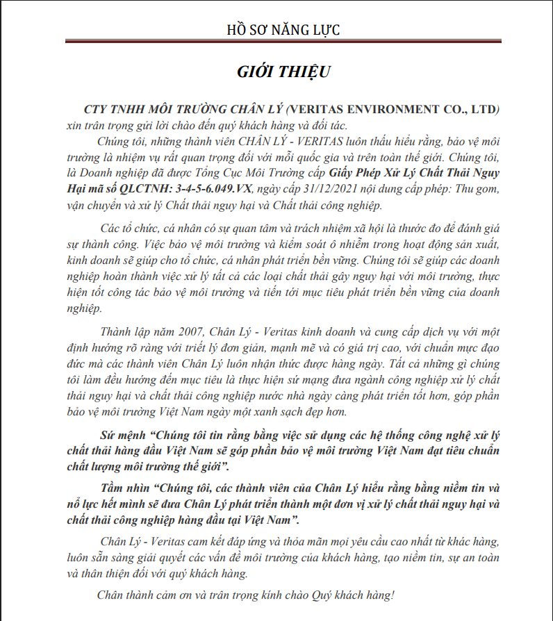 Hồ sơ năng lực